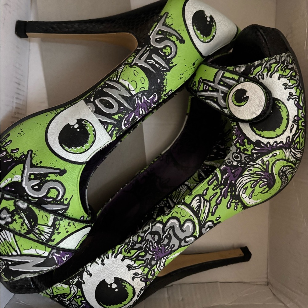 Iron Fist Green Graphic Women's Heels